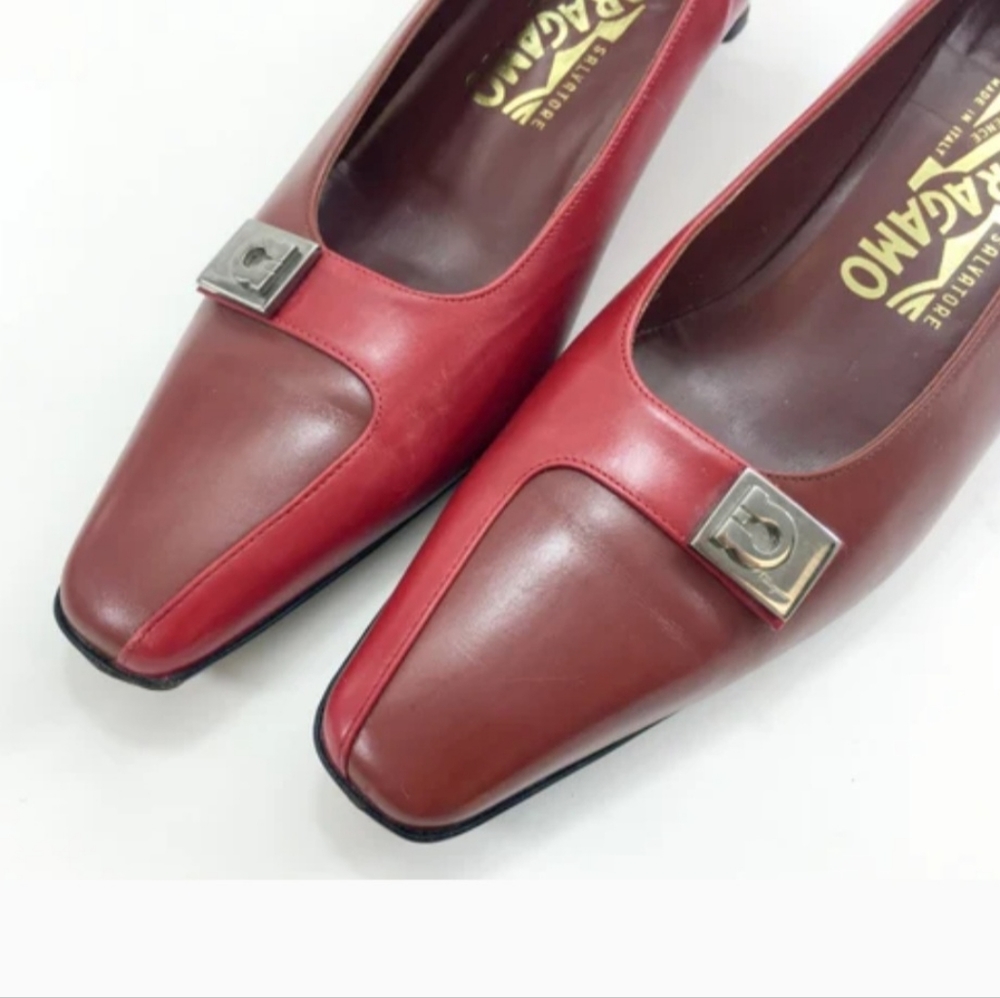 Salvatore Ferragamo Two Tone Low Heel Pumps